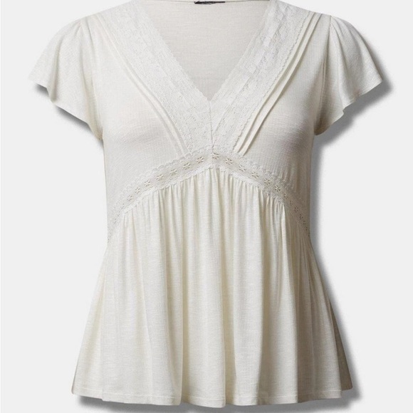 Super Soft Ribbed top with lace - Picture 6 of 7